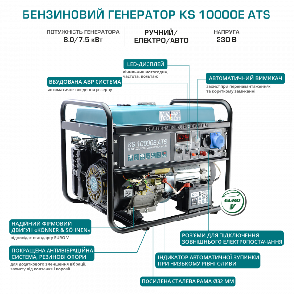 Бензиновий генератор KS 10000E ATS
