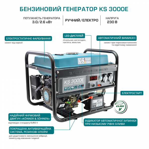 Бензиновий генератор KS 3000E